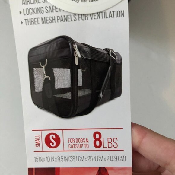 Pet Carrier, Black Lattice Stitching, Small - Picture 5 of 11